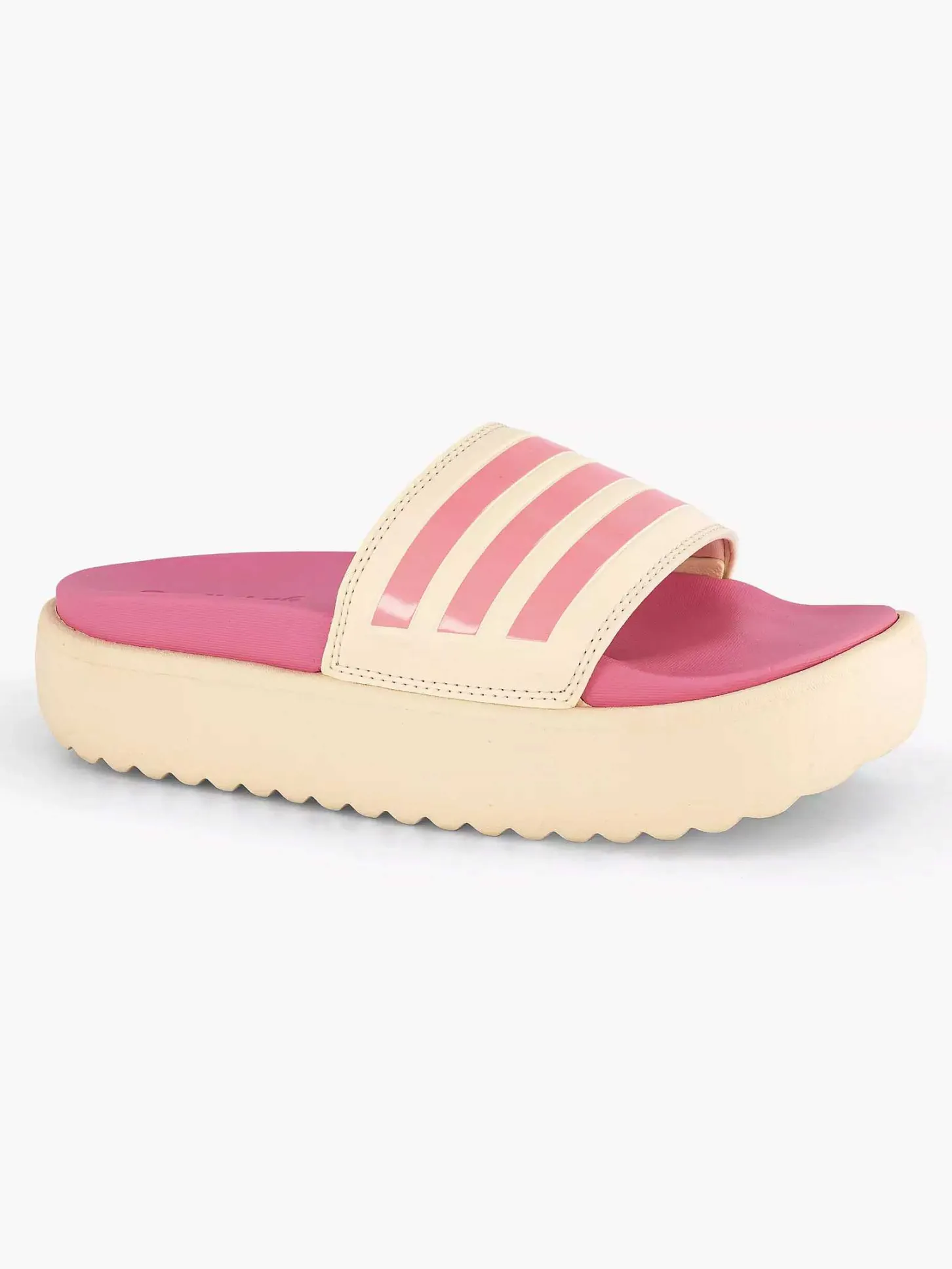 Hot Beige Adilette Platform Dames Slippers