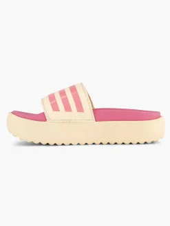 Hot Beige Adilette Platform Dames Slippers