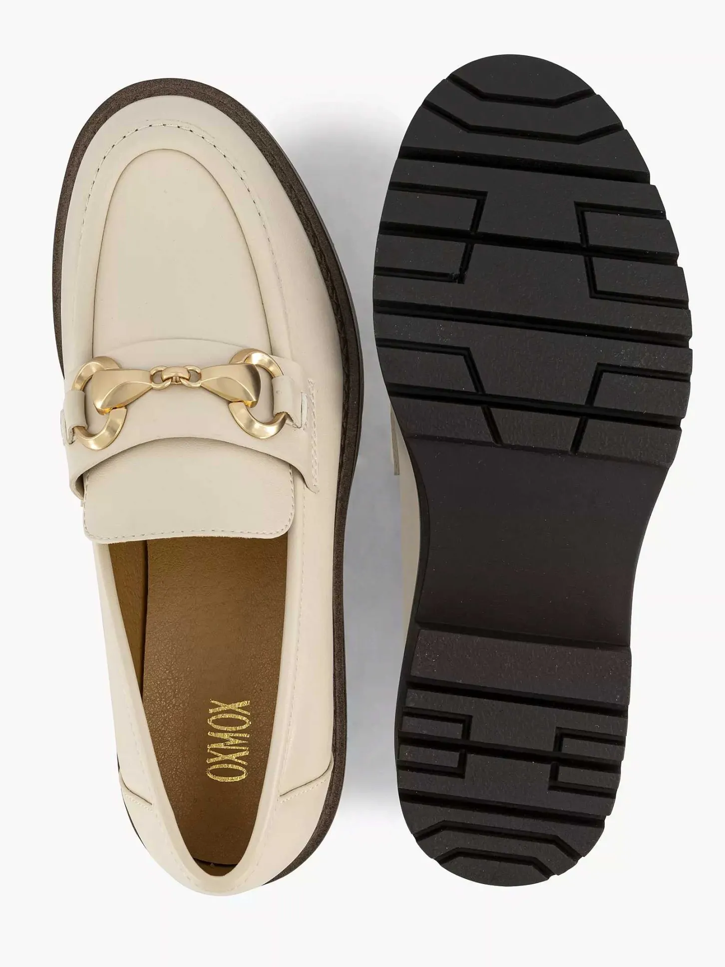 Online Beige Chunky Loafer Sierketting Dames Instappers