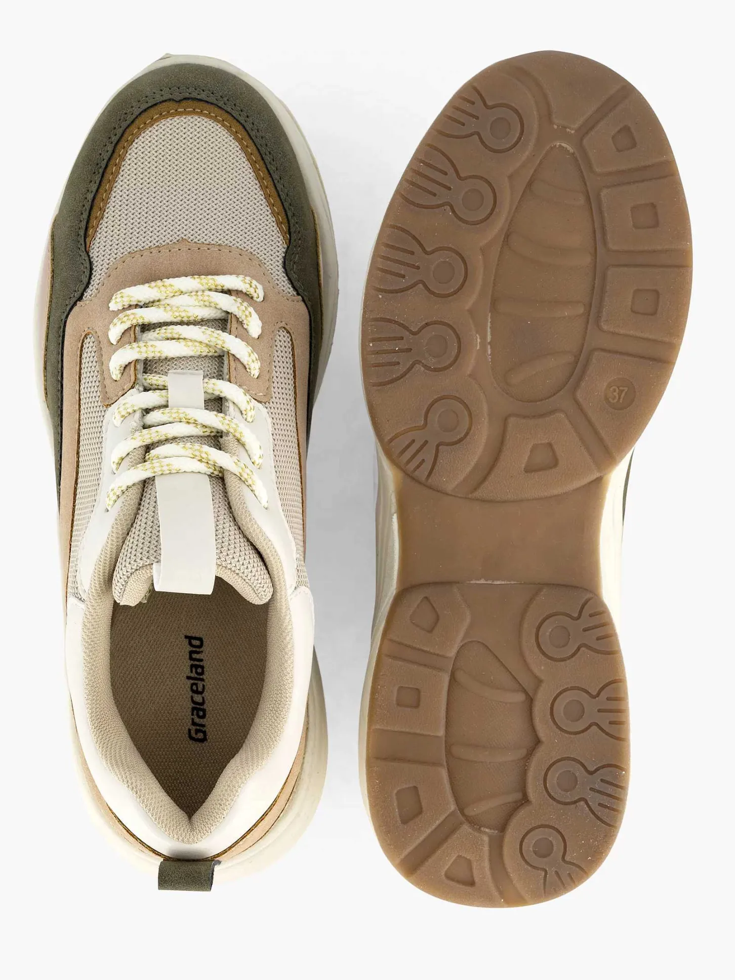Online Beige Chunky Sneaker Dames Sneakers
