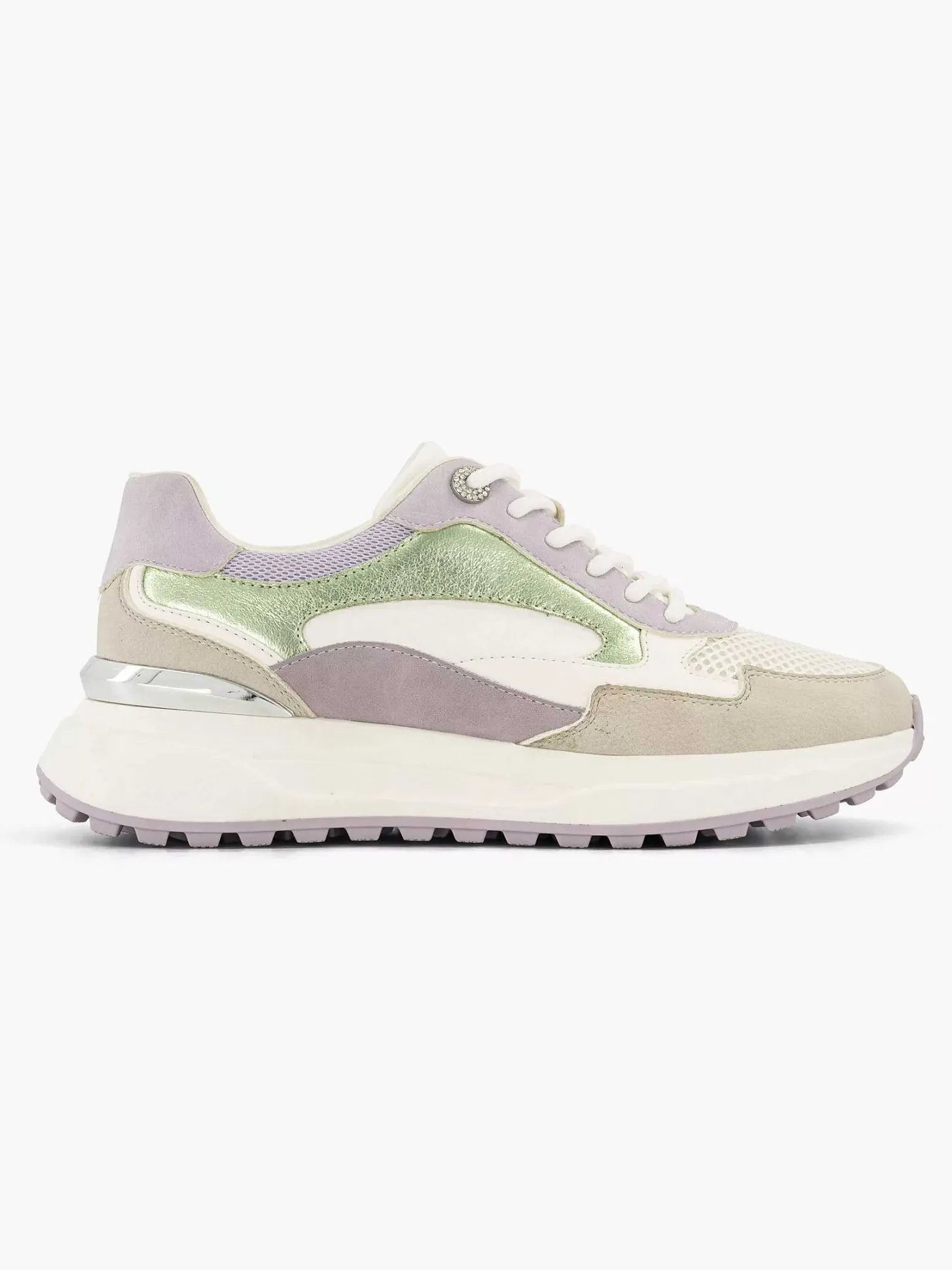 Discount Beige Chunky Sneaker Glitter Dames Sneakers