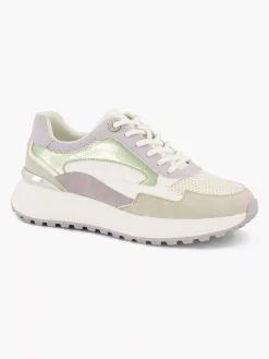 Discount Beige Chunky Sneaker Glitter Dames Sneakers