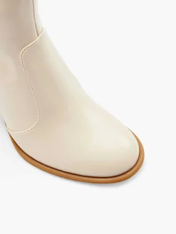 Discount Beige Enkellaars Hak Dames Enkellaarzen & Boots
