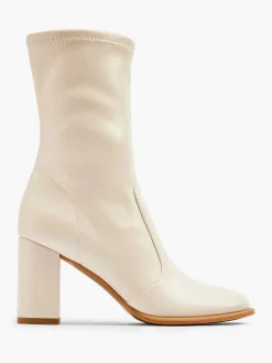 Discount Beige Enkellaars Hak Dames Enkellaarzen & Boots