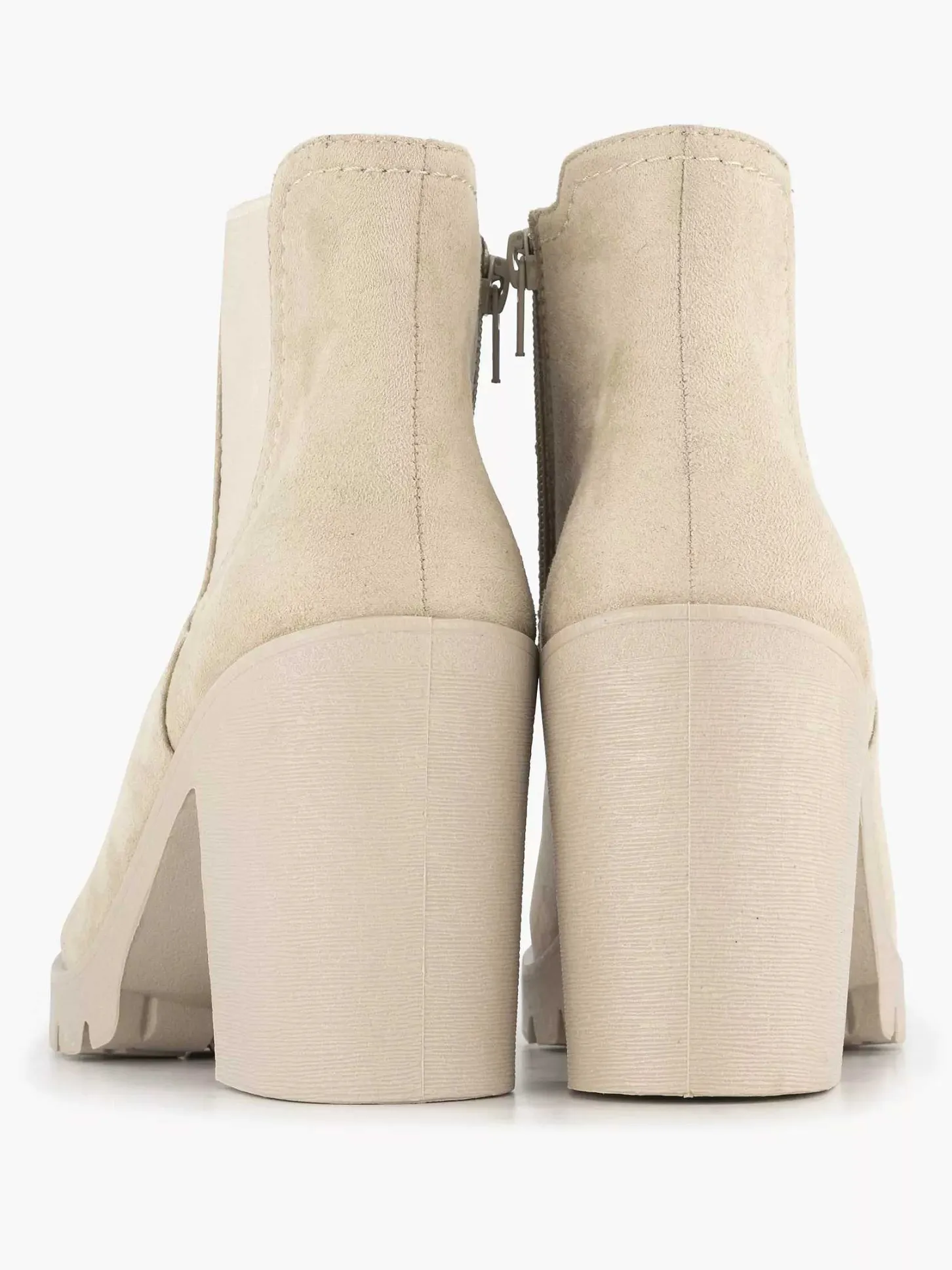 Sale Beige Enkellaars Hak Dames Enkellaarzen & Boots