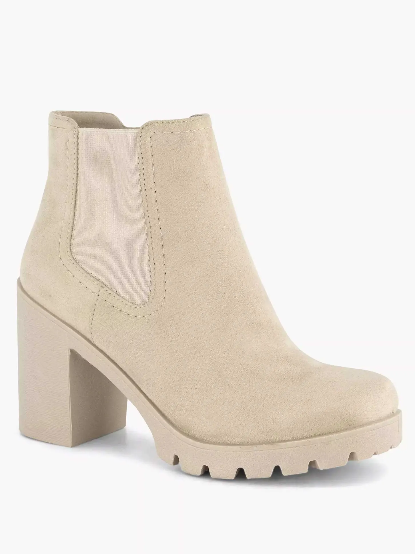 Sale Beige Enkellaars Hak Dames Enkellaarzen & Boots