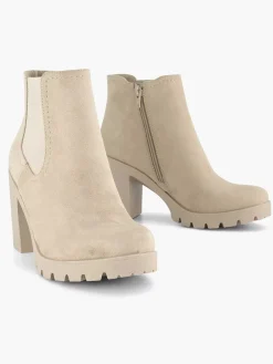 Sale Beige Enkellaars Hak Dames Enkellaarzen & Boots