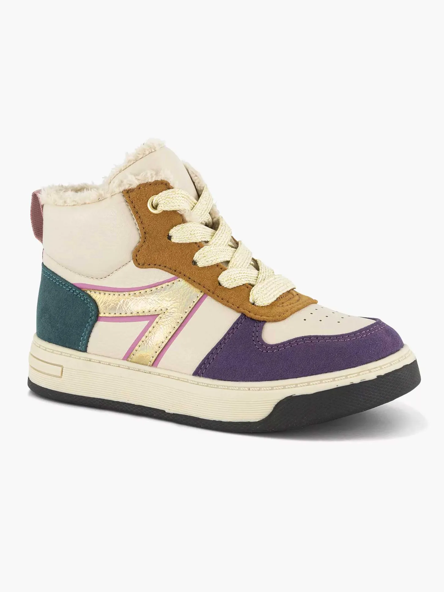 Outlet Beige Hoge Sneaker Kinderen Jongensschoenen