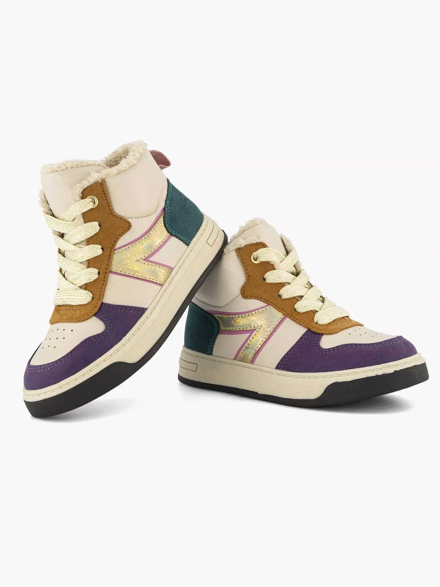 Outlet Beige Hoge Sneaker Kinderen Jongensschoenen