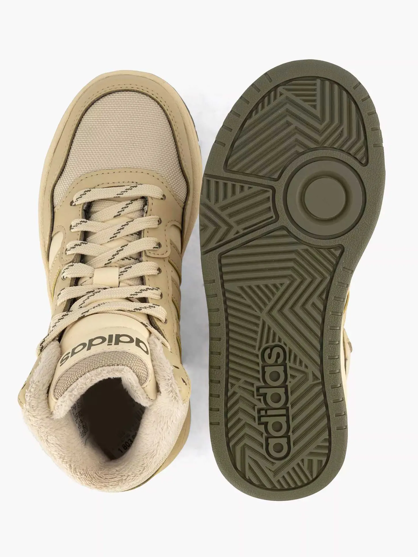 Hot Beige Hoops Mid 3.0 K Kinderen Jongensschoenen