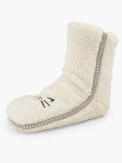 New Beige Huissok Teddy Dames Sokken