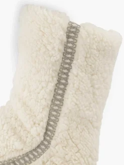 New Beige Huissok Teddy Dames Sokken