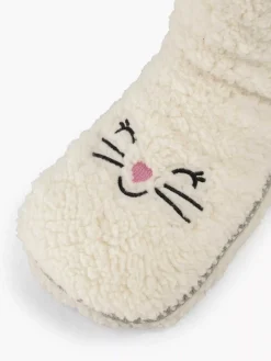 New Beige Huissok Teddy Dames Sokken