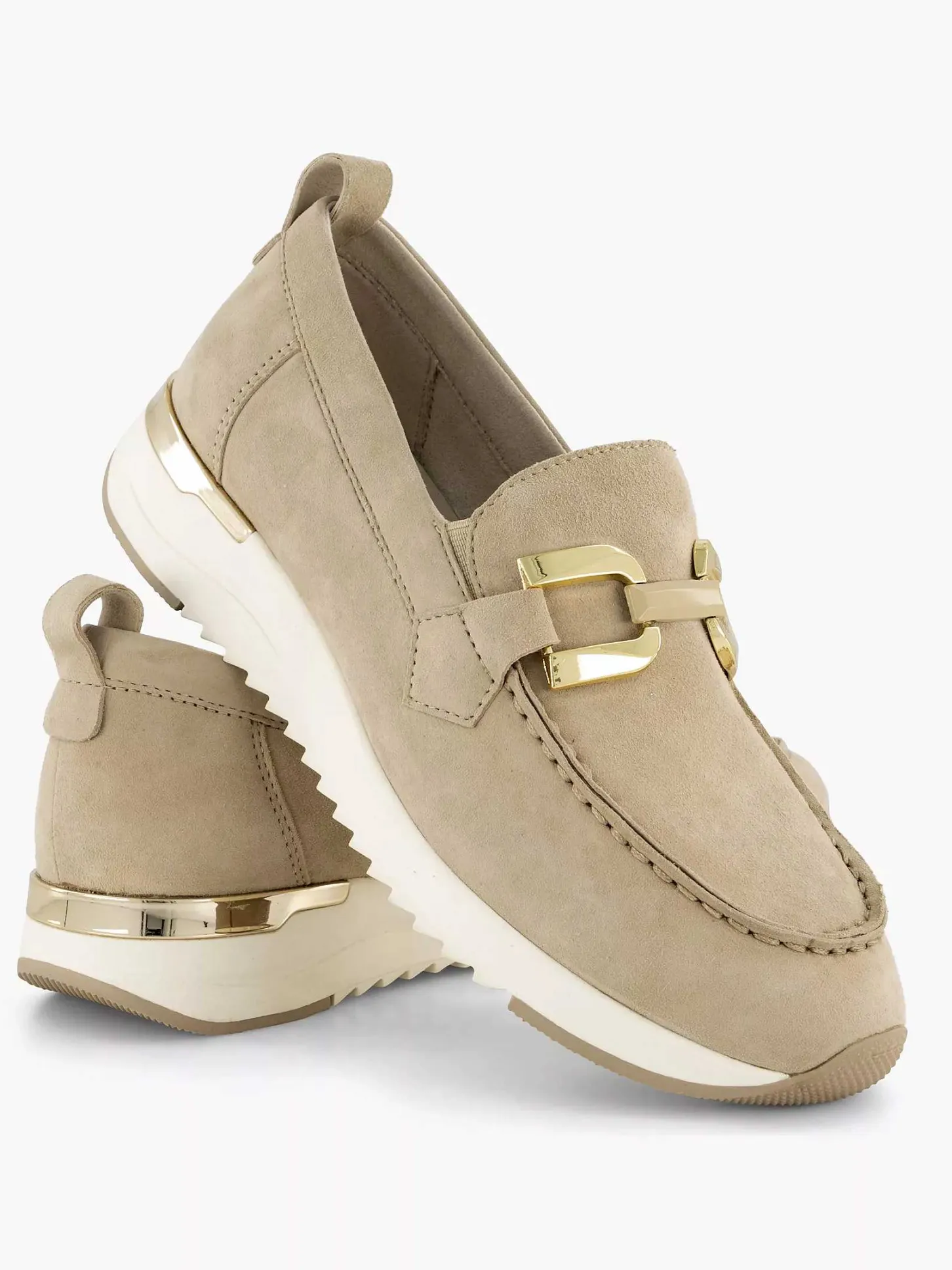 Hot Beige Leren Comfort Instapper Dames Comfort Schoenen