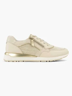 New Beige Leren Comfort Sneaker Dames Sneakers