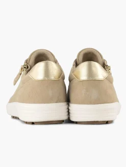 New Beige Leren Comfort Sneaker Dames Comfort Schoenen