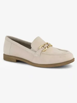 Sale Beige Leren Instapper Dames Comfort Schoenen