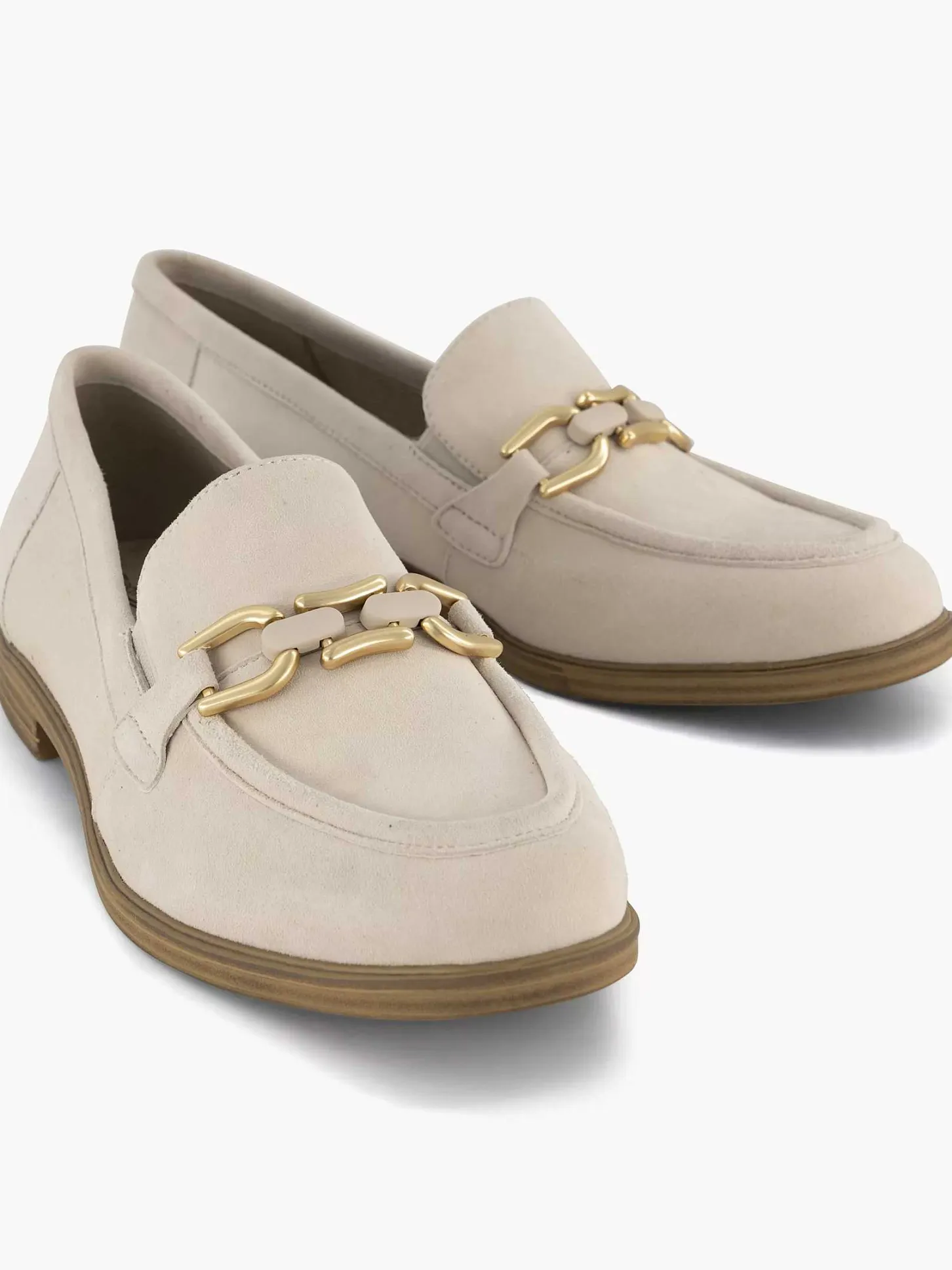 Sale Beige Leren Instapper Dames Comfort Schoenen