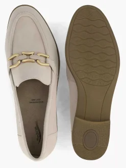 Sale Beige Leren Instapper Dames Comfort Schoenen