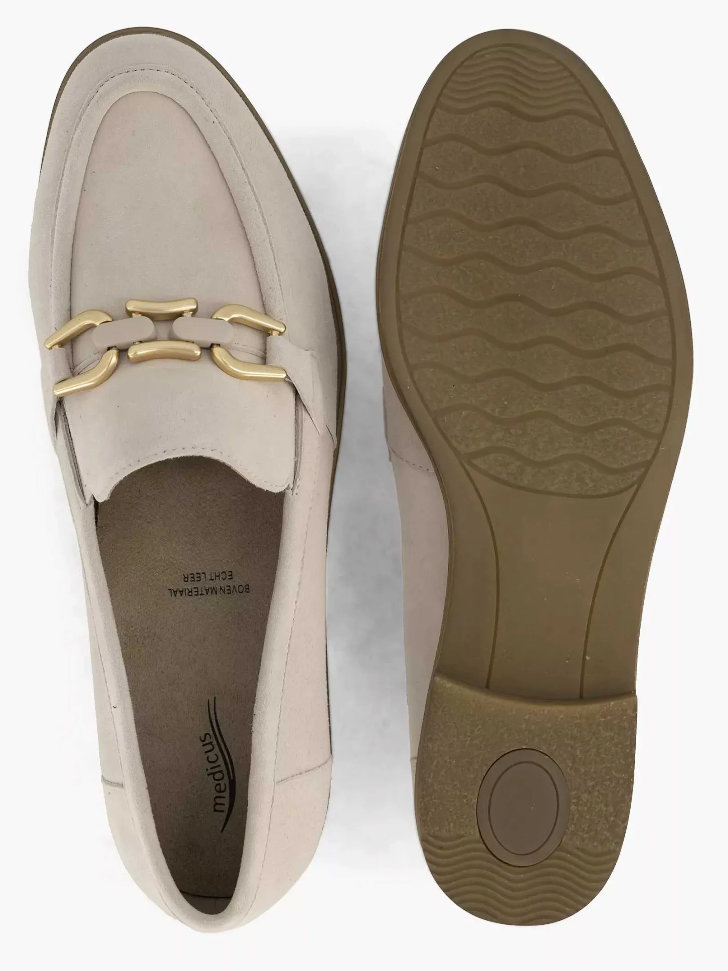 Sale Beige Leren Instapper Dames Comfort Schoenen