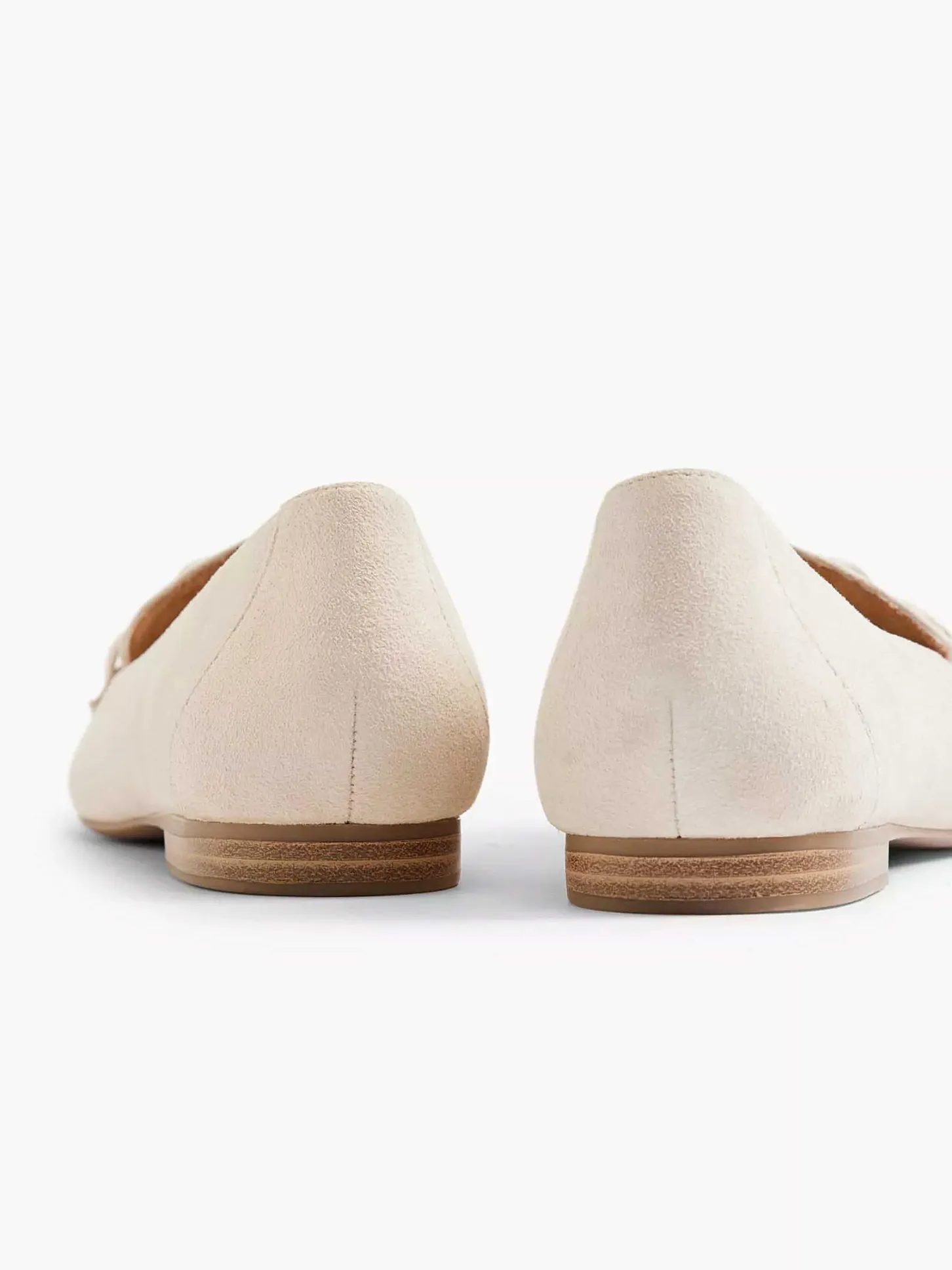 Online Beige Leren Loafer Sierketting Dames Instappers