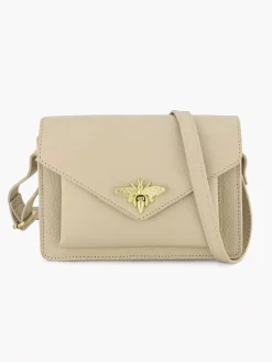 Clearance Beige Leren Schoudertas Dames Tassen