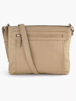 Hot Beige Leren Schoudertas Dames Online Exclusive Accessoires