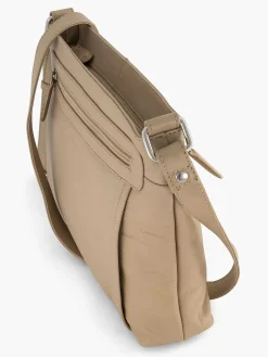 Hot Beige Leren Schoudertas Dames Online Exclusive Accessoires