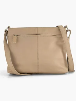 Hot Beige Leren Schoudertas Dames Online Exclusive Accessoires