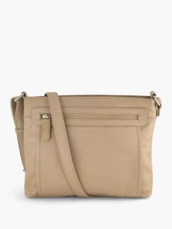Hot Beige Leren Schoudertas Dames Online Exclusive Accessoires