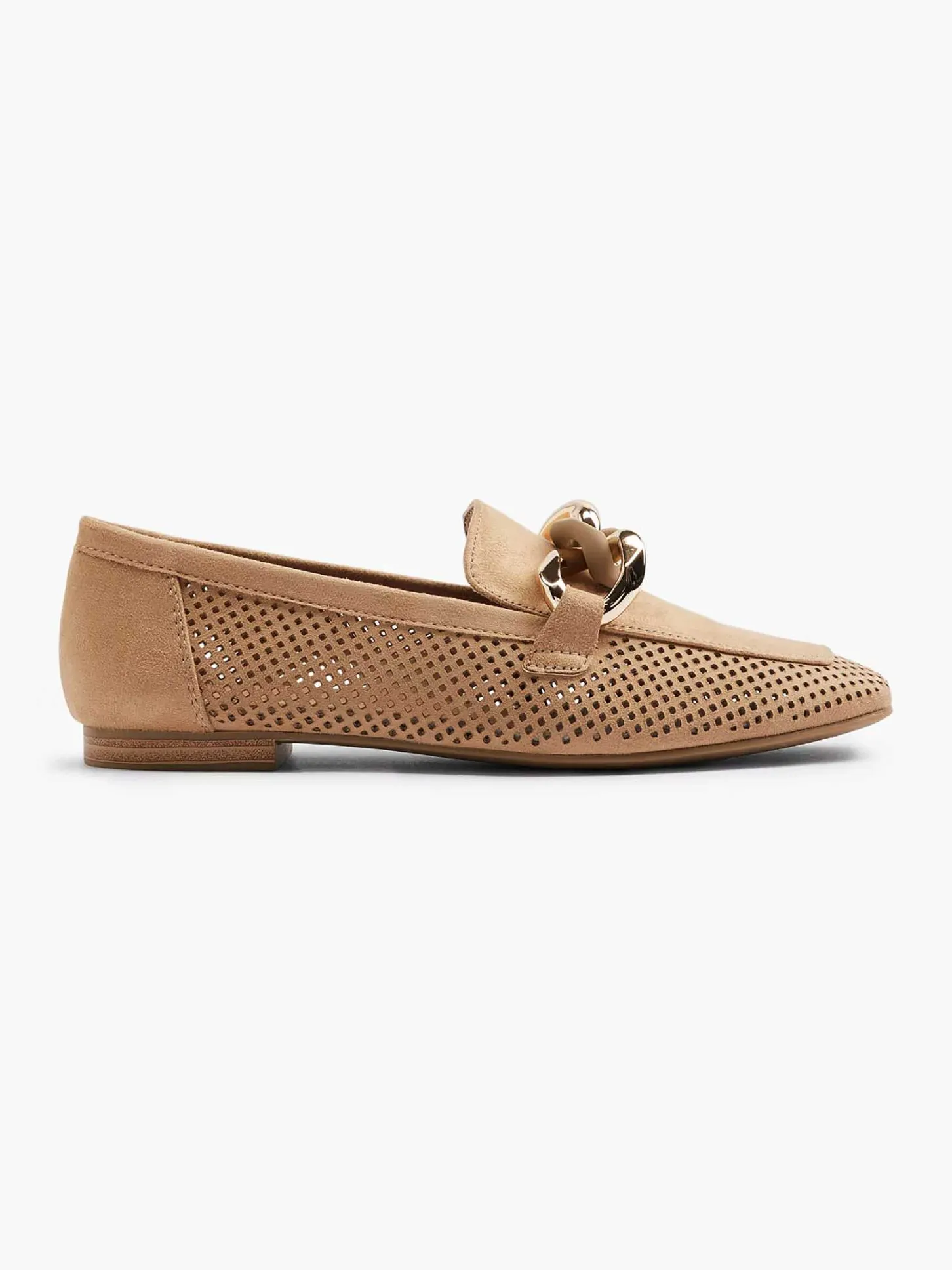 Beige Loafer Sierketting Dames Instappers