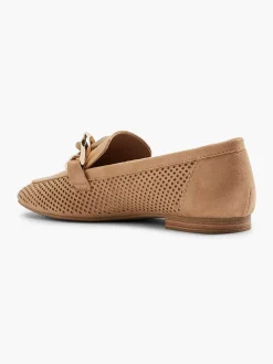 Beige Loafer Sierketting Dames Instappers