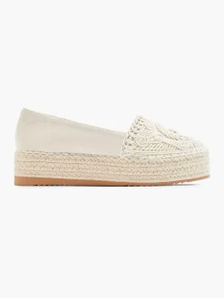 Outlet Beige Platform Espadrille Dames Instappers