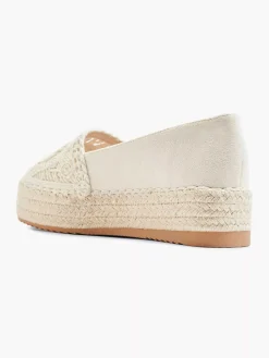 Outlet Beige Platform Espadrille Dames Instappers