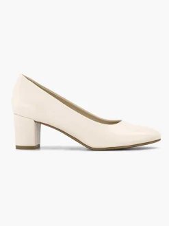 Beige Pump Blokhak Dames Hoge Hakken
