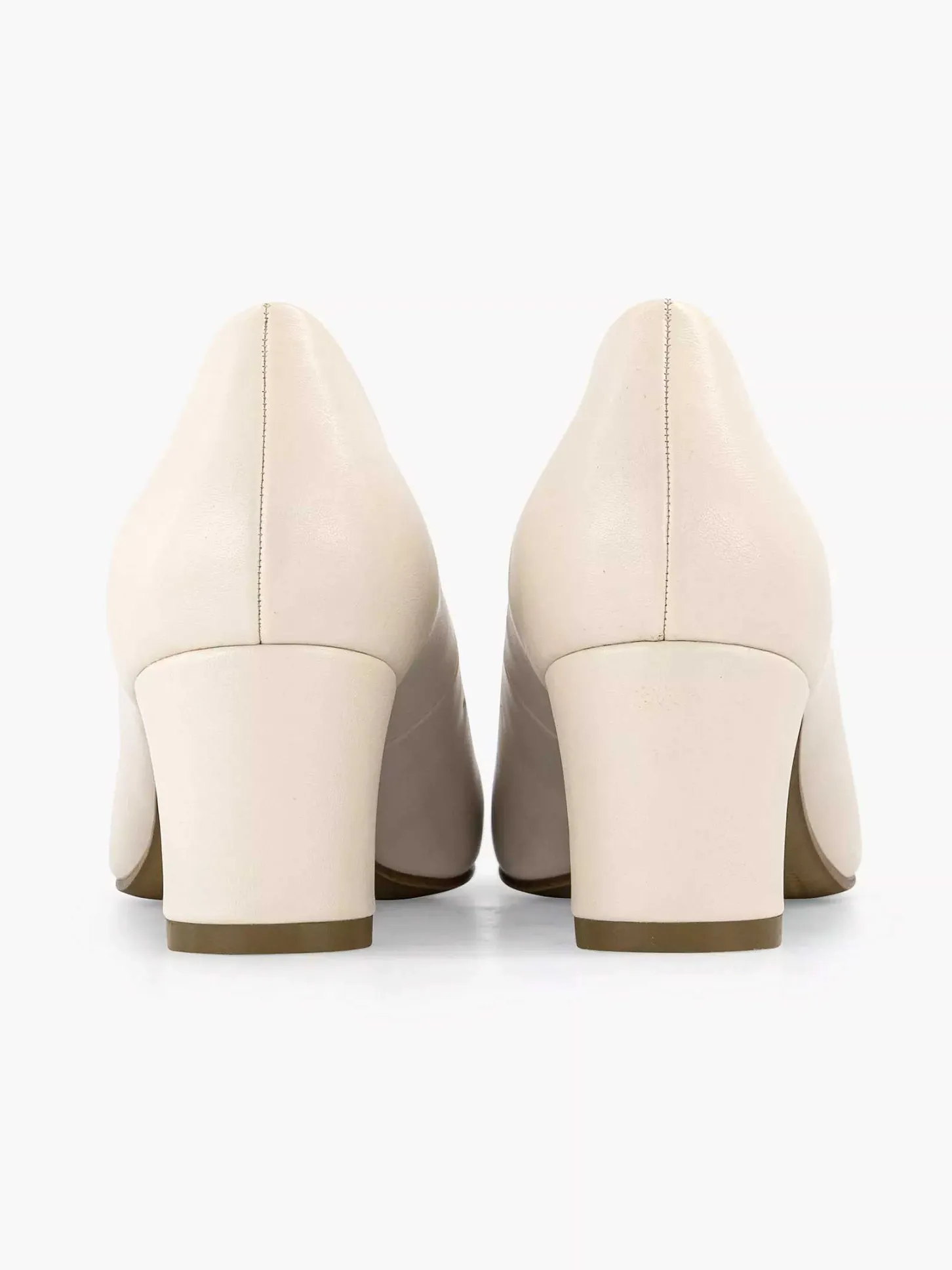 Beige Pump Blokhak Dames Hoge Hakken