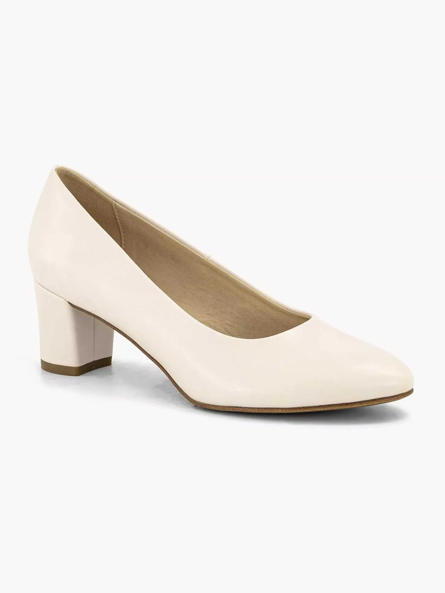 Beige Pump Blokhak Dames Hoge Hakken