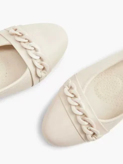 New Beige Pump Sierketting Dames Comfort Schoenen