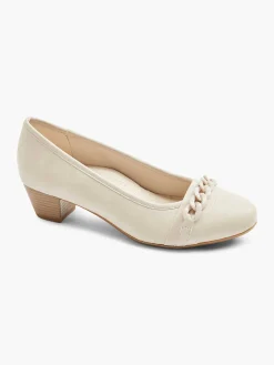 New Beige Pump Sierketting Dames Comfort Schoenen