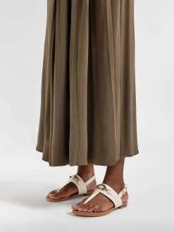 New Beige Sandaal Sierketting Dames Sandalen