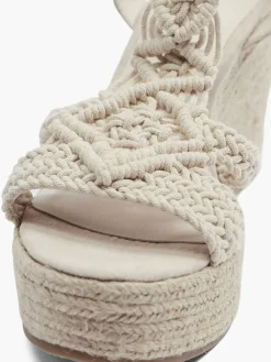 Outlet Beige Sandalette Sleehak Dames Sandalen