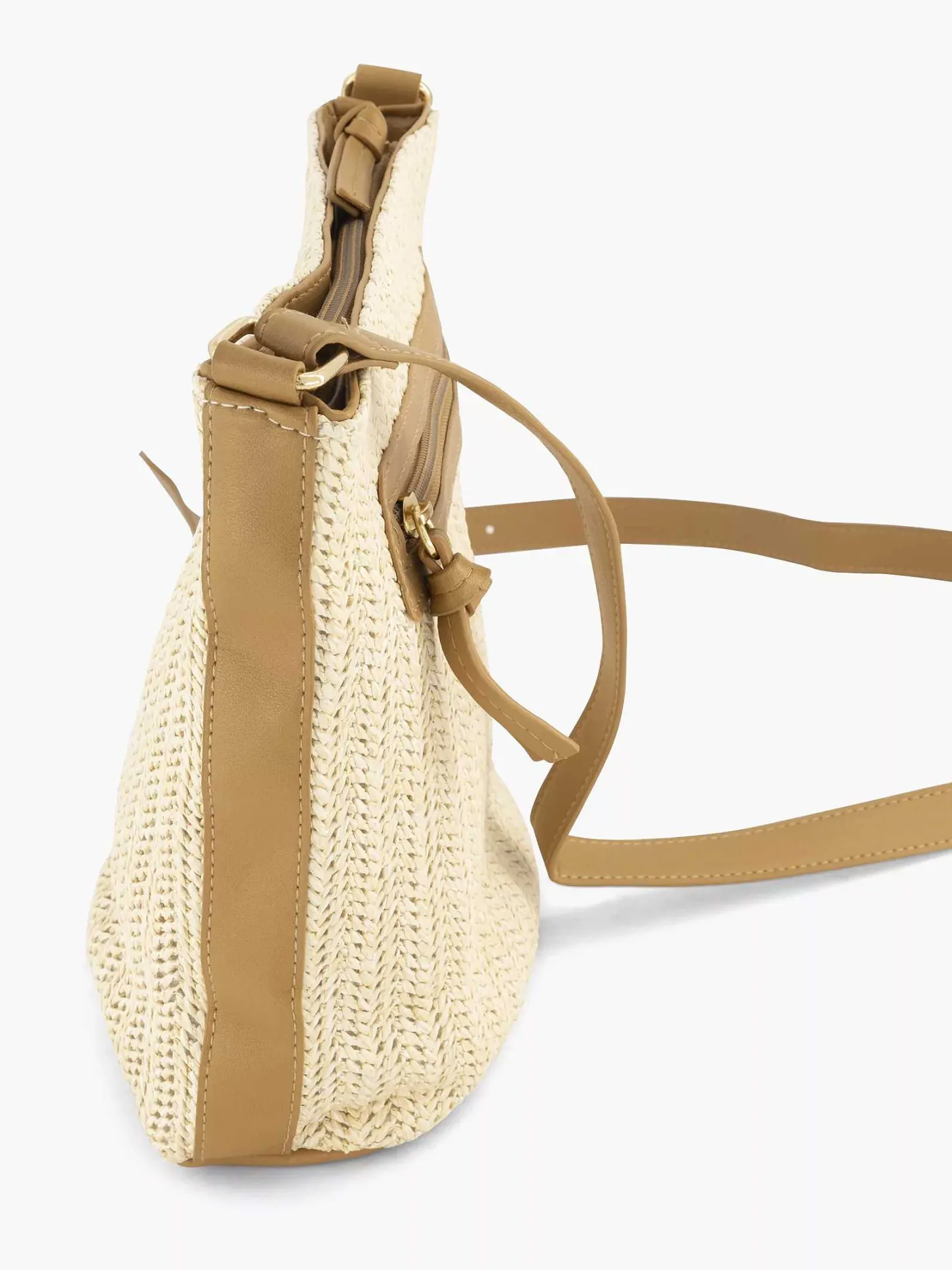 Sale Beige Schoudertas Gevlochten Dames Online Exclusive Accessoires
