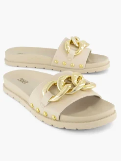 Beige Slipper Sierketting Dames Slippers