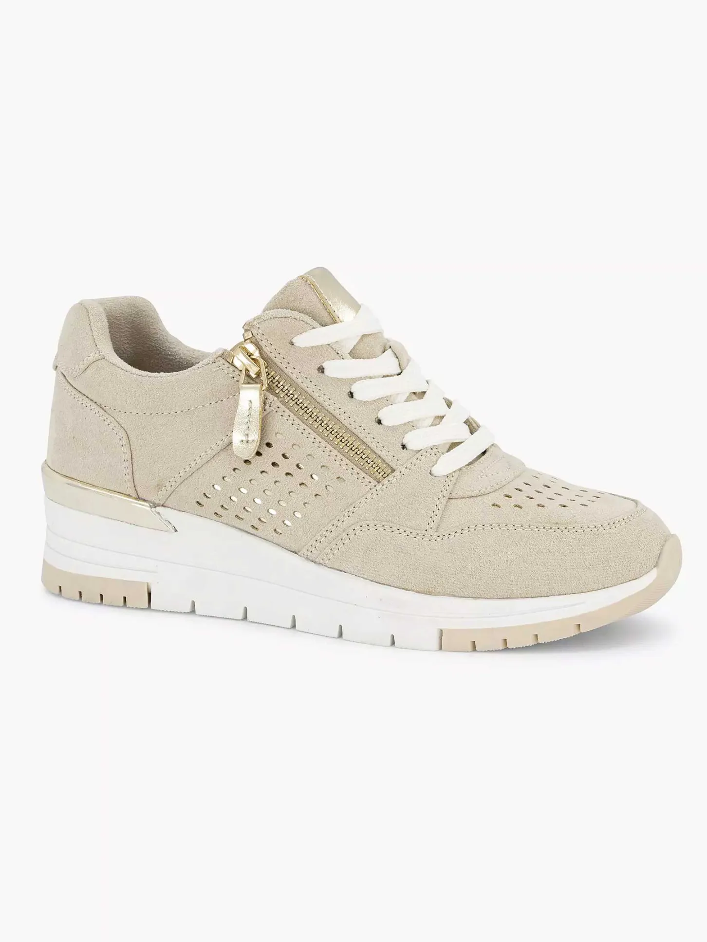 Discount Beige Sneaker Sleehak Dames Comfort Schoenen