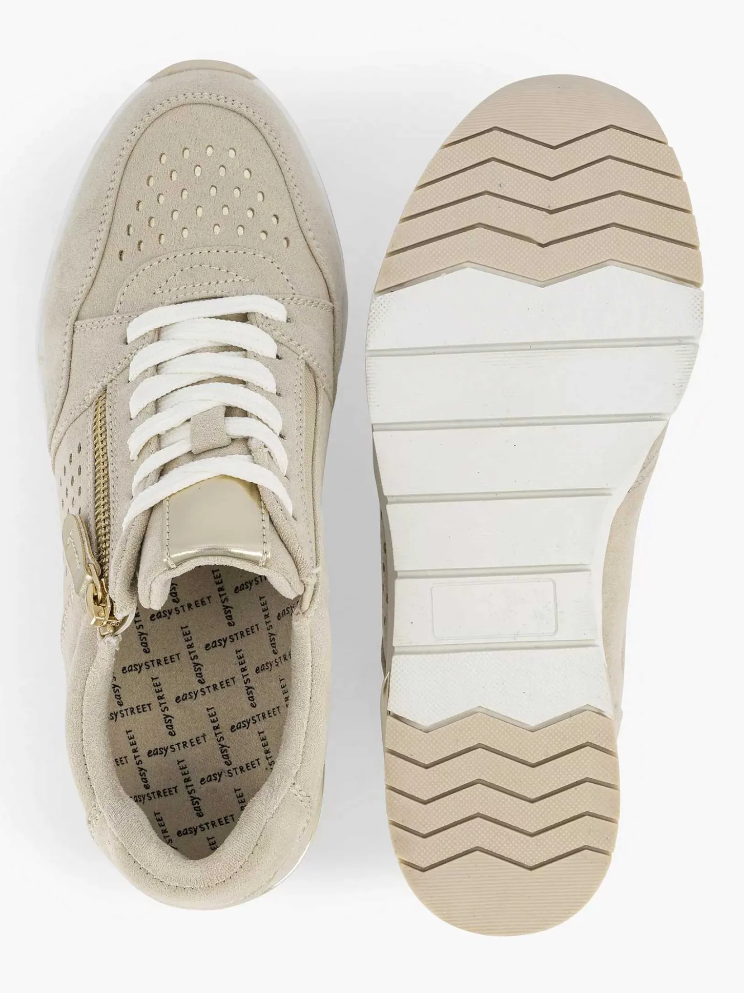 Discount Beige Sneaker Sleehak Dames Comfort Schoenen