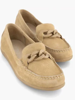 Online Beige Suede Instapper Sierketting Dames Instappers
