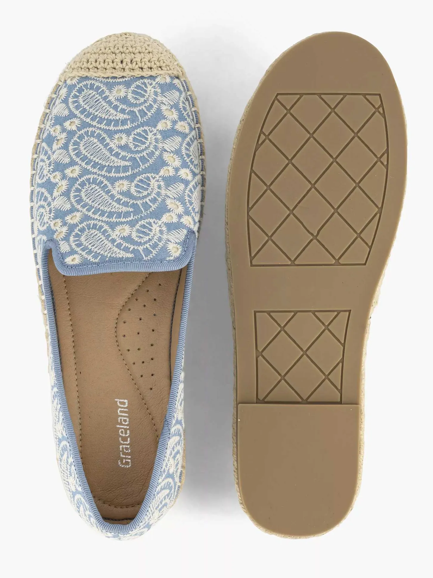 Sale Blauwe Espadrille Dames Instappers