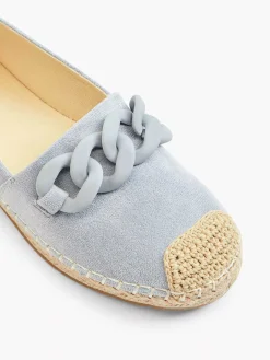 Hot Blauwe Espadrille Sierketting Dames Instappers