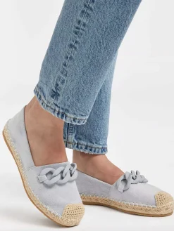 Hot Blauwe Espadrille Sierketting Dames Instappers