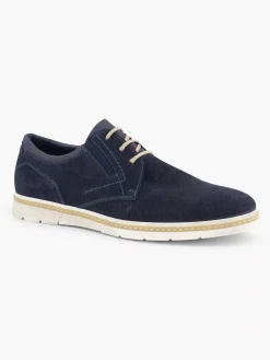 Online Blauwe Leren Veterschoen Heren Geklede Schoenen
